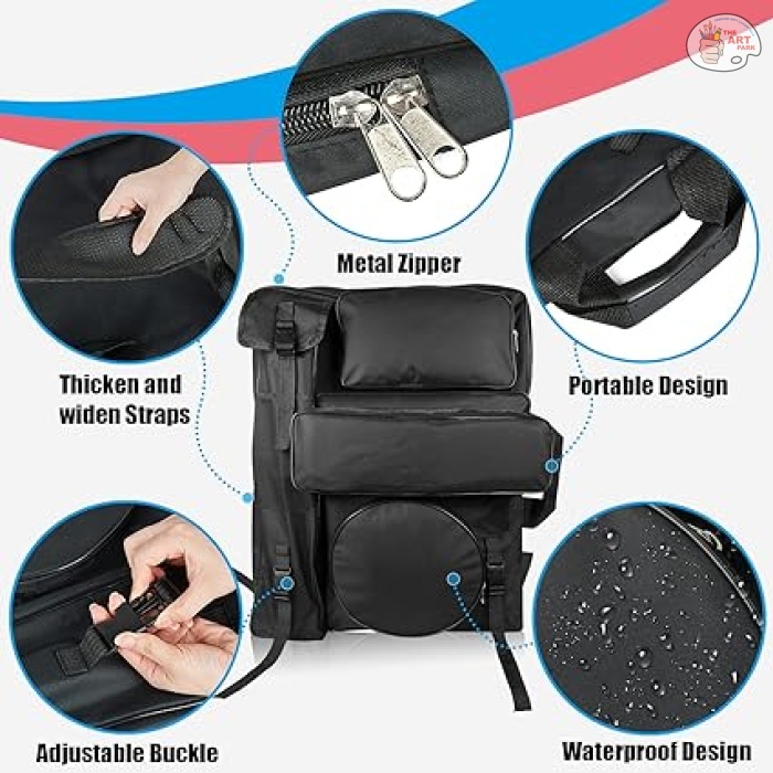 Art Canvas Bag, Large Art Portfolio Case with Zipper Design Shoulder Strap & Tote, Artist Backpack for Storage Artwork Sketch, Drawing, Canvas, Photography, Poster, Art Bag for Kid Student Teacher - Image 7