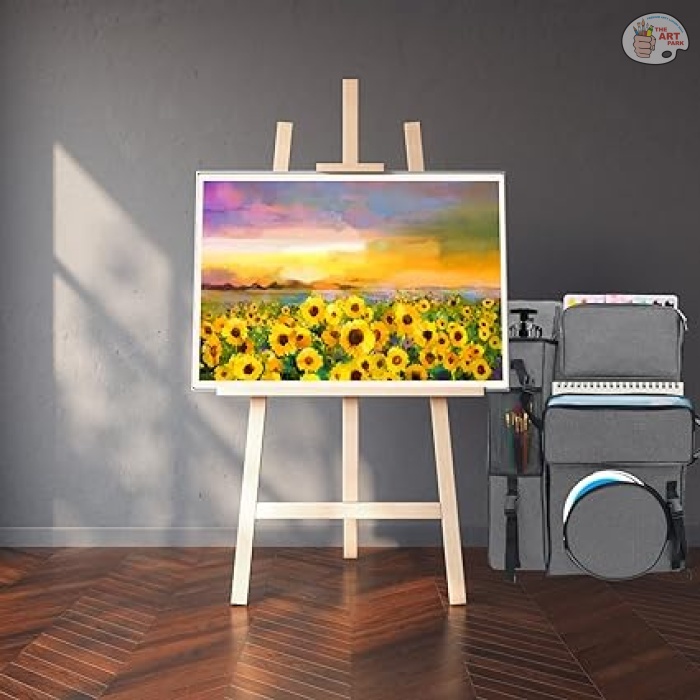 Art Portfolio Carry Bag 20" x 26", Canvas Art Portfolio Backpack Traveling Outdoor Drawing Portfolio Case Large Capacity Artist Carrying Bag/Tote Bag for Drawing Board, Screen, Accessories - Image 2