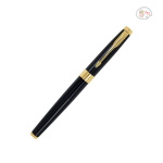 PARKER ASTER LACQUE BLACK GOLD TRIM ROLLER BALLPEN WITH FREE POCKET WATCH - Image 3