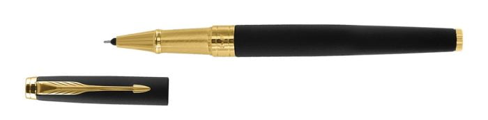 PARKER ASTER MATTE BLACK GOLD TRIM ROLLER PEN - Image 2