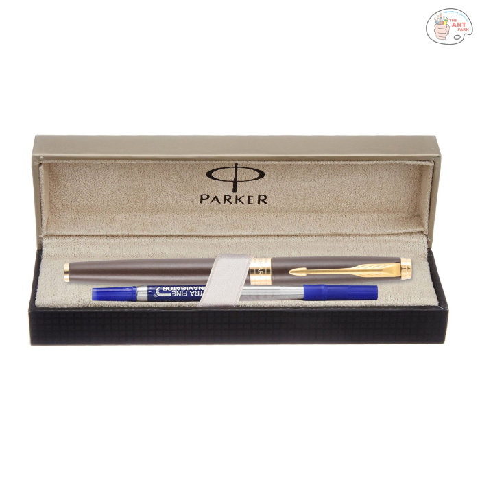 PARKER ASTER MATTE BROWN GOLD TRIM ROLLER PEN - Image 4