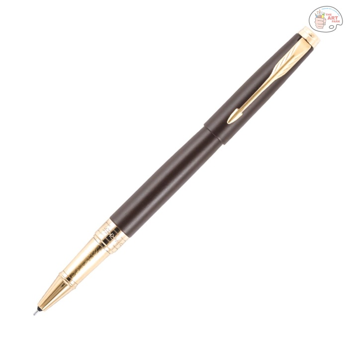 PARKER ASTER MATTE BROWN GOLD TRIM ROLLER PEN - Image 5