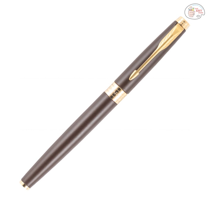 PARKER ASTER MATTE BROWN GOLD TRIM ROLLER PEN - Image 6