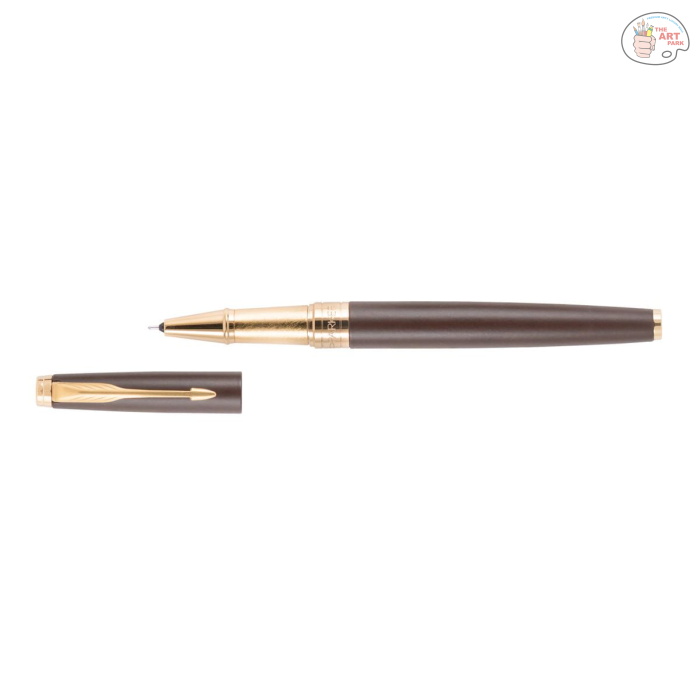 PARKER ASTER MATTE BROWN GOLD TRIM ROLLER PEN - Image 2