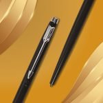 PARKER INSIGNIA LAQUE BLACK BLACK METAL TRIM SLIM BALL PEN - Image 4