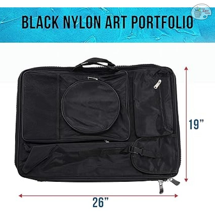 ARTIST BAG Art Supply Black Nylon Art Supplies Portfolio Carry Backpack Bag, Size: 19" x 26" - Image 5