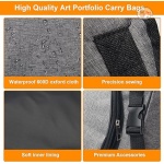 Art Portfolio Carry Bag 20" x 26", Canvas Art Portfolio Backpack Traveling Outdoor Drawing Portfolio Case Large Capacity Artist Carrying Bag/Tote Bag for Drawing Board, Screen, Accessories - Image 3