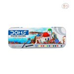 Doms 12 Shades Poster Colours | Rich & Vibrant Colors | Free Agigator & Brush Inside For Uniform Mixing | Non-Toxic & Safe For Childrens