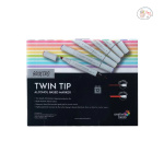 BRUSTRO Twin Tip Alcohol Based Marker Set Of 12 - Basic C in Crossline PP See Through Box - Image 6