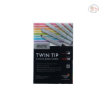 BRUSTRO Twin Tip Alcohol Based Marker Set of 6 - Warm Greys Set B in Crossline PP See Through Box - Image 3
