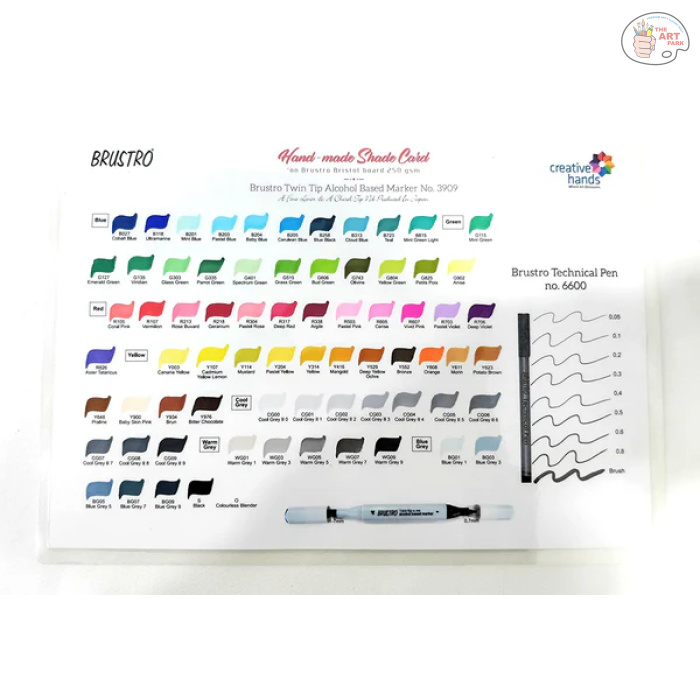 BRUSTRO Twin Tip Alcohol Based Marker Sets (CG B (6)) in Crossline PP See Through Box - Image 7