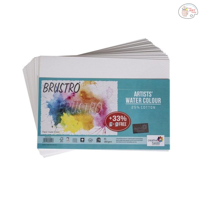BRWC30A5-2-1-600x600 Brustro Artists’ Watercolour Paper A5 300 GSM 25% Cotton-COLD PRESSED (OPEN STOCK) - Image 1