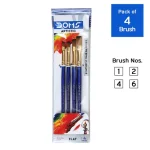 DOMS FLAT BRUSHES ARTISTIC SYNTHETIC HAIR BRUSHES SET OF 4 - Image 7