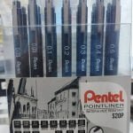 PENTEL PIGMENT LINER Pentel S20P Pointliner Pigment Liner Tecnical Drawing Fineliner Pen-Black, Sepia, Sanguine & Grey Ink - Pack of 14