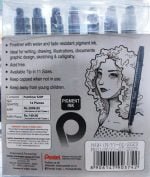 PENTEL PIGMENT LINER Pentel S20P Pointliner Pigment Liner Tecnical Drawing Fineliner Pen-Black, Sepia, Sanguine & Grey Ink - Pack of 14 - Image 3