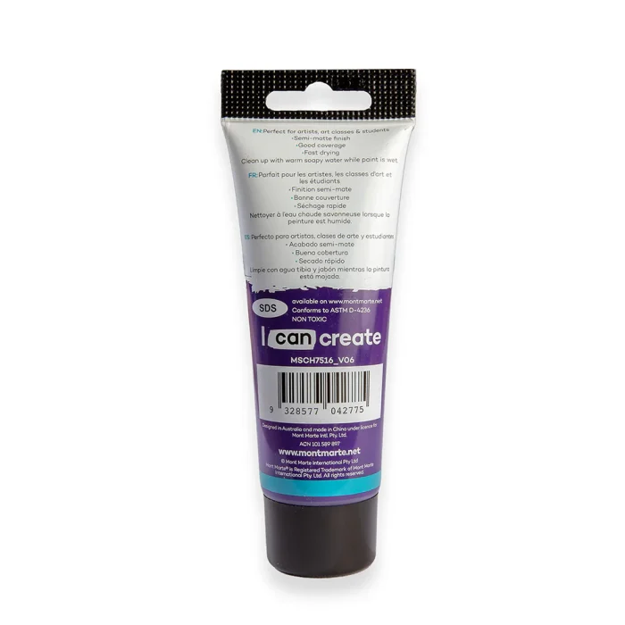 MONT MARTE Acrylic Colour Paint Signature 75ml (2.5 US fl.oz) Tube - Purple SKU: MSCH7516 - Image 3