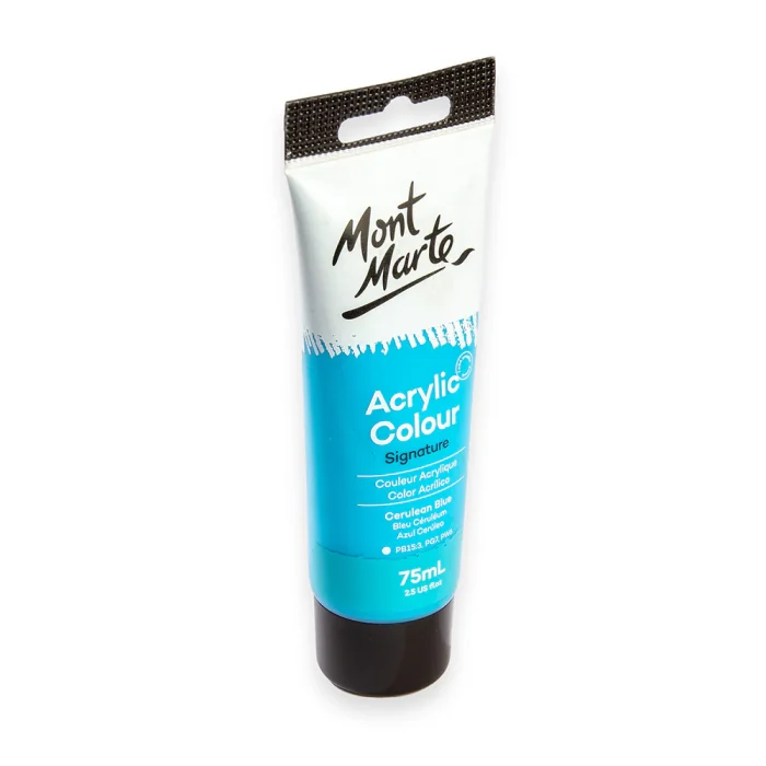MONT MARTE Acrylic Colour Paint Signature 75ml (2.5 US fl.oz) Tube - Cerulean Blue SKU: MSCH7517 - Image 2