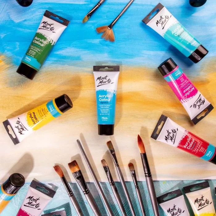 MONT MARTE Acrylic Colour Paint Signature 75ml (2.5 US fl.oz) Tube - Cerulean Blue SKU: MSCH7517 - Image 6