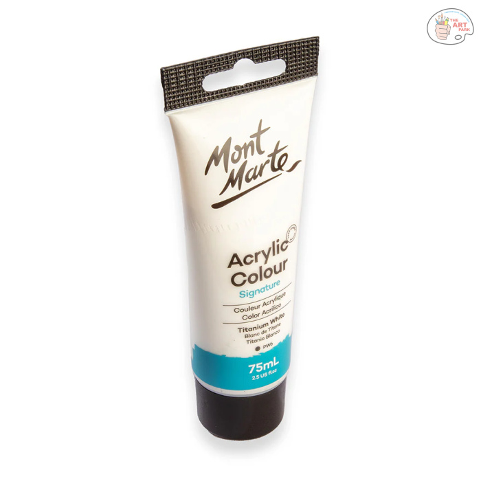 MONT MARTE Acrylic Colour Paint Signature 75ml (2.5 US fl.oz) Tube - Titanium White SKU: MSCH7501 - Image 2
