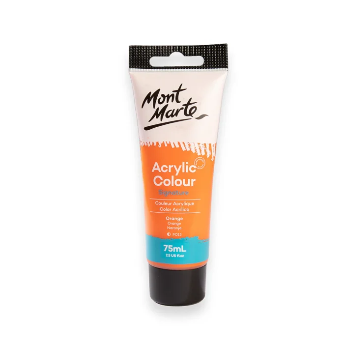 Mont-Marte-Acrylic-Colour-Paint-Signature-75ml-Tube-Orange-MSCH7507_V07-F MONT MARTE Acrylic Colour Paint Signature 75ml (2.5 US fl.oz) Tube - Orange - Image 1