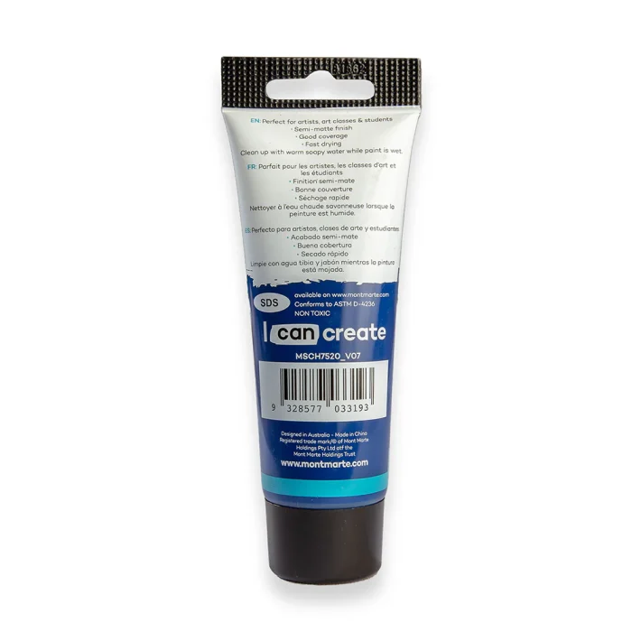 MONT MARTE Acrylic Colour Paint Signature 75ml (2.5 US fl.oz) Tube - Phthalo Blue SKU: MSCH7520 - Image 3