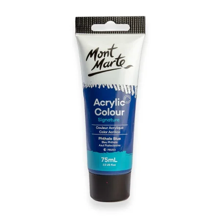 MONT MARTE Acrylic Colour Paint Signature 75ml (2.5 US fl.oz) Tube - Phthalo Blue SKU: MSCH7520