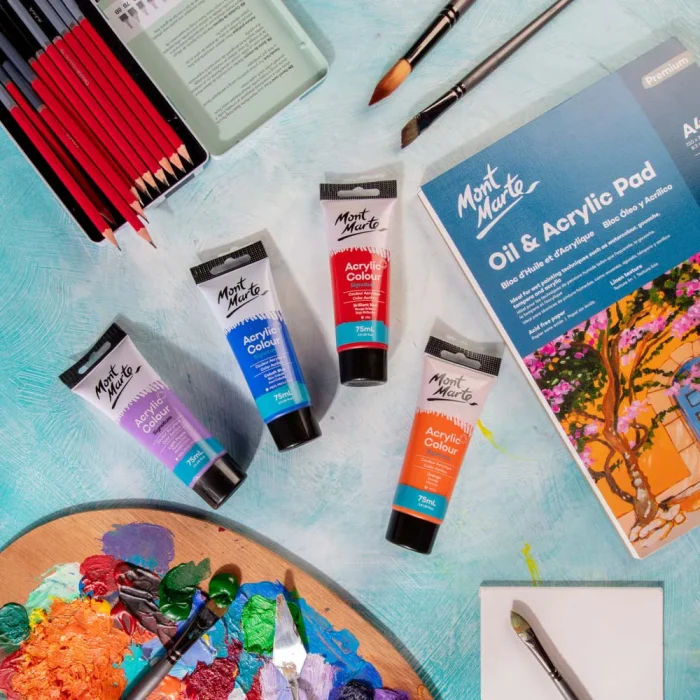 MONT MARTE Acrylic Colour Paint Signature 75ml (2.5 US fl.oz) Tube - Brilliant Red SKU: MSCH7510 - Image 6