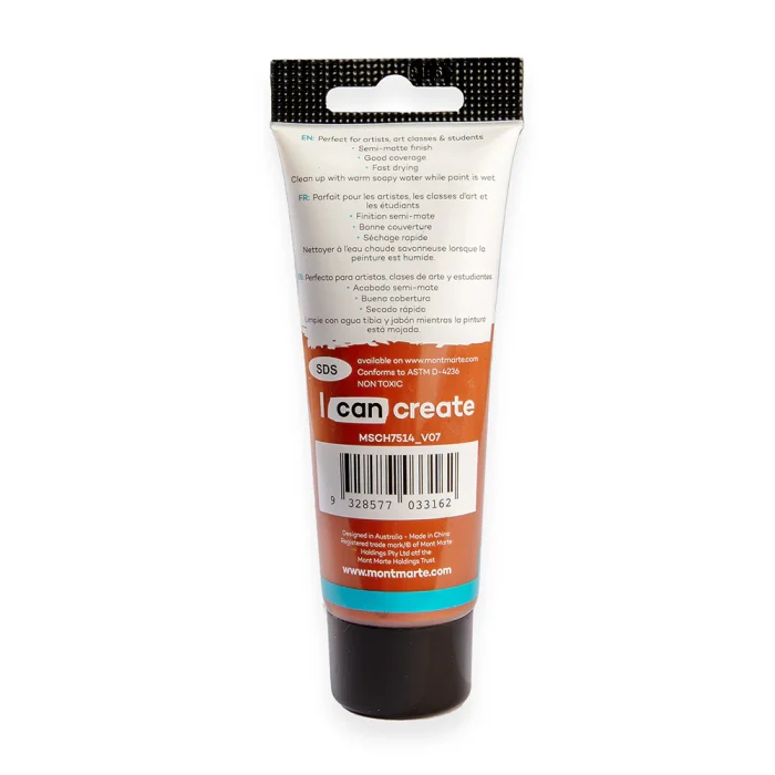 MONT MARTE Acrylic Colour Paint Signature 75ml (2.5 US fl.oz) Tube - Burnt Sienna SKU: MSCH7514 - Image 3