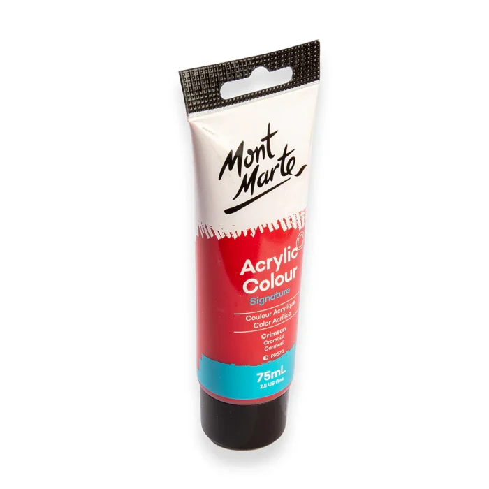 MONT MARTE Acrylic Colour Paint Signature 75ml (2.5 US fl.oz) Tube - Crimson SKU: MSCH7511 - Image 2