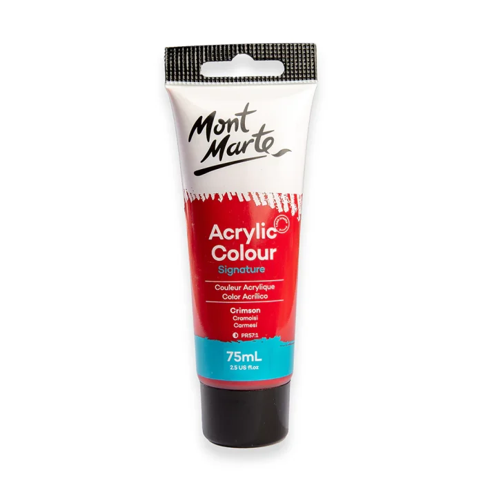 Mont-Marte-Acrylic-Colour-Signature-75ml-Tube-Crimson-MSCH7511-V07-F MONT MARTE Acrylic Colour Paint Signature 75ml (2.5 US fl.oz) Tube - Crimson SKU: MSCH7511 - Image 1