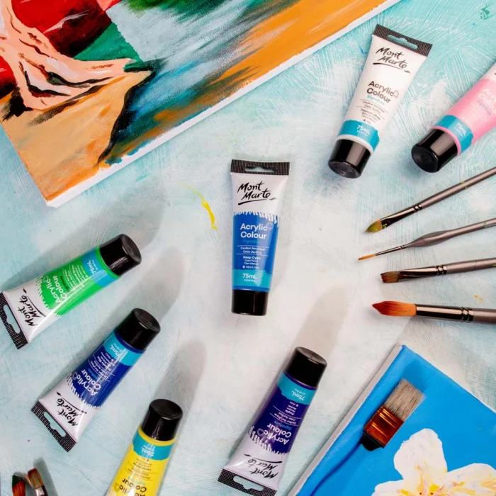 MONT MARTE Acrylic Colour Paint Signature 75ml (2.5 US fl.oz) Tube - Deep Cyan SKU: MSCH7518 - Image 6