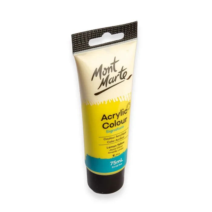MONT MARTE Acrylic Colour Paint Signature 75ml (2.5 US fl.oz) Tube - Lemon Yellow - Image 2