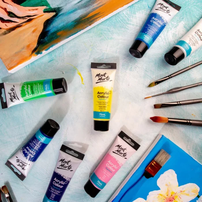 MONT MARTE Acrylic Colour Paint Signature 75ml (2.5 US fl.oz) Tube - Lemon Yellow - Image 6