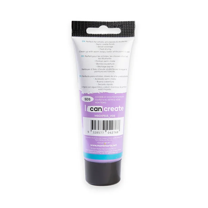 MONT MARTE Acrylic Colour Paint Signature 75ml (2.5 US fl.oz) Tube - Light Purple SKU: MSCH7515 - Image 4