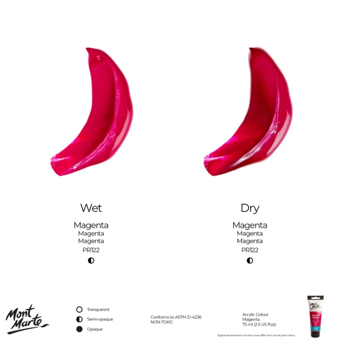 Acrylic Colour Paint Signature 75ml (2.5 US fl.oz) Tube - Magenta SKU: MSCH7513 - Image 7