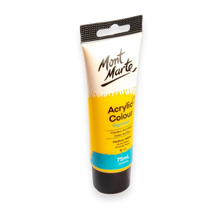 MONT MARTE Acrylic Colour Paint Signature 75ml (2.5 US fl.oz) Tube - Medium Yellow - Image 2