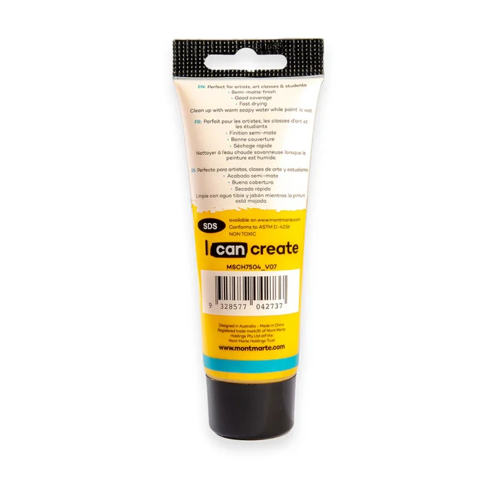 MONT MARTE Acrylic Colour Paint Signature 75ml (2.5 US fl.oz) Tube - Medium Yellow - Image 3