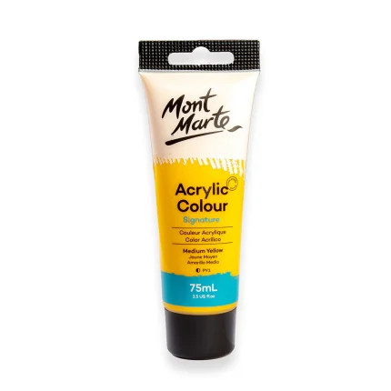 MONT MARTE Acrylic Colour Paint Signature 75ml (2.5 US fl.oz) Tube - Medium Yellow