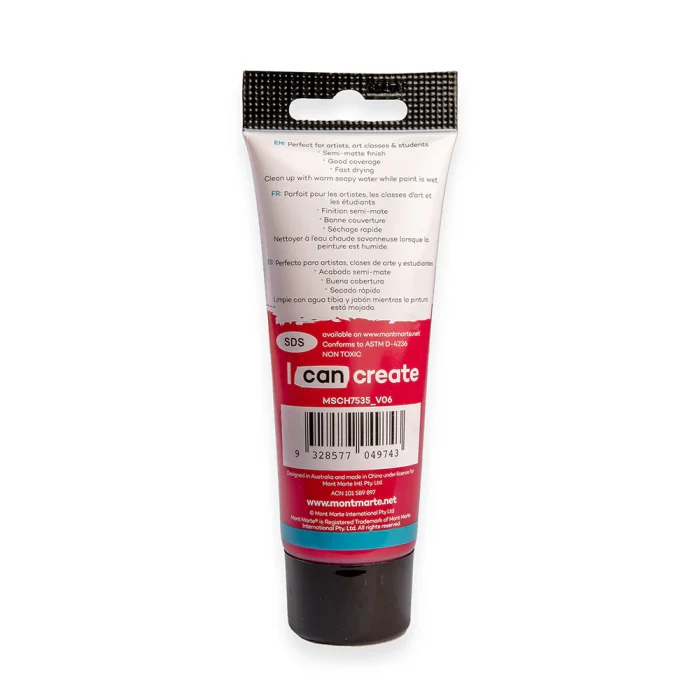 MONT MARTE Acrylic Colour Paint Signature 75ml (2.5 US fl.oz) Tube - Rose Madder SKU: MSCH7535 - Image 4