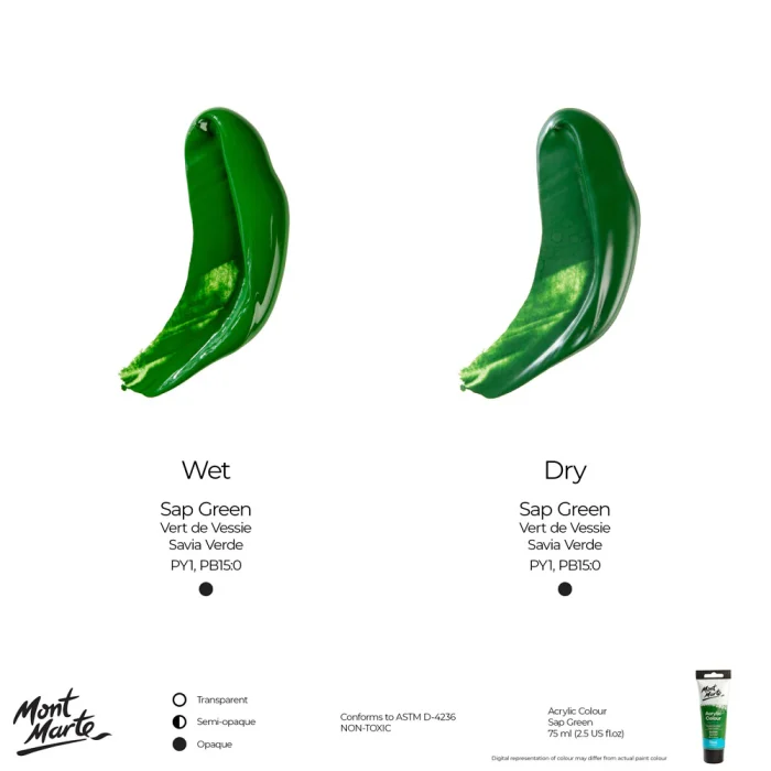 Acrylic Colour Paint Signature 75ml (2.5 US fl.oz) Tube - Sap Green SKU: MSCH7526 - Image 7