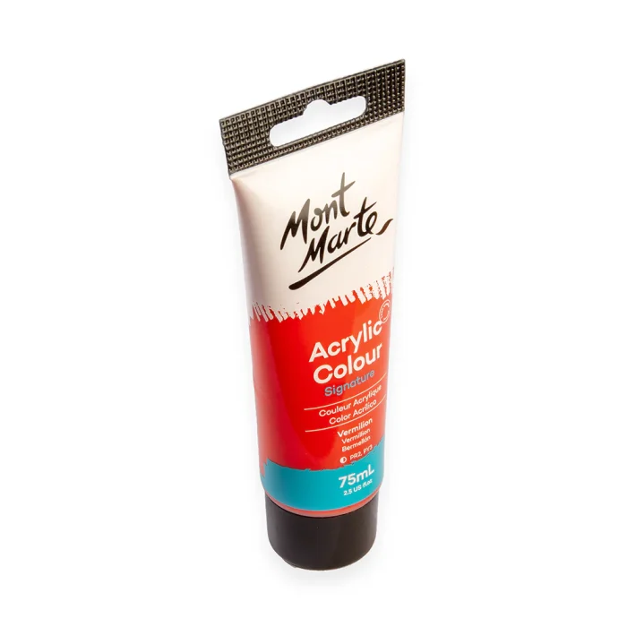 MONT MARTE Acrylic Colour Paint Signature 75ml (2.5 US fl.oz) Tube - Vermilion SKU: MSCH7509 - Image 2