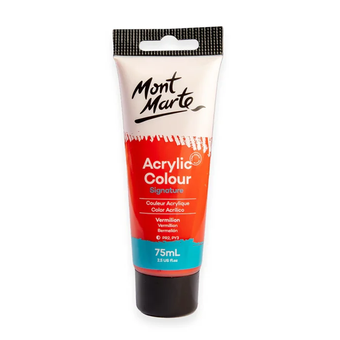 MONT MARTE Acrylic Colour Paint Signature 75ml (2.5 US fl.oz) Tube - Vermilion SKU: MSCH7509 - Image 1
