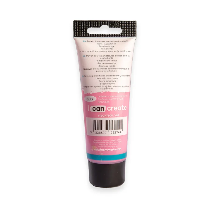 MONT MARTE Acrylic Colour Paint Signature 75ml (2.5 US fl.oz) Tube - Pink SKU: MSCH7508 - Image 3