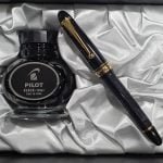Pilot Custom 823 Fountain Pen - Smoke Black GT FREE INK BOTTLE