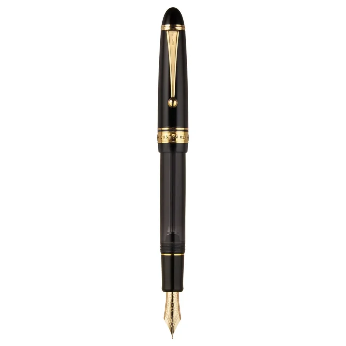 Pilot Custom 823 Fountain Pen - Smoke Black GT FREE INK BOTTLE - Image 9