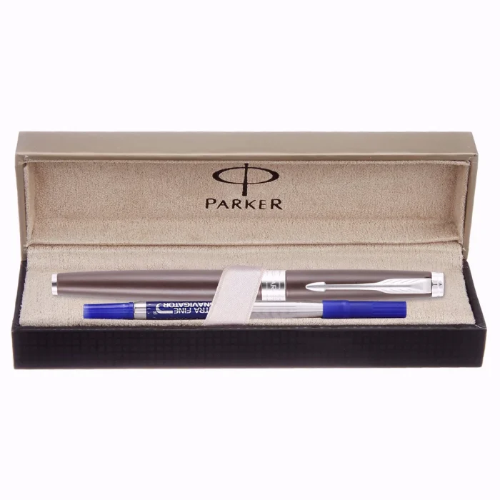 PARKER ASTER LAQUE BROWN GOLD TRIM ROLLER PEN - Image 2