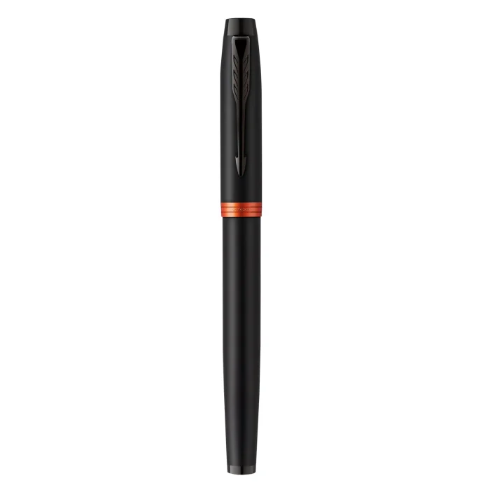 Parker IM Vibrant Rings Fountain Pen - Flame Orange Black TRIM (M) - Image 7
