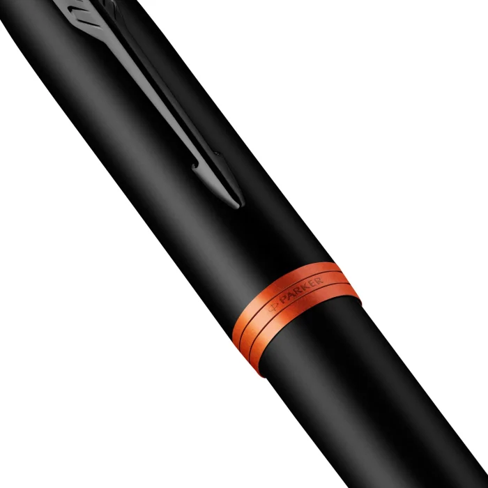 Parker IM Vibrant Rings Fountain Pen - Flame Orange Black TRIM (M) - Image 8