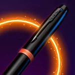 Parker IM Vibrant Rings Fountain Pen - Flame Orange Black TRIM (M) - Image 2