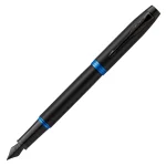 Parker IM Vibrant Rings Fountain Pen - Marine Blue Black TRIM (M) - Image 2
